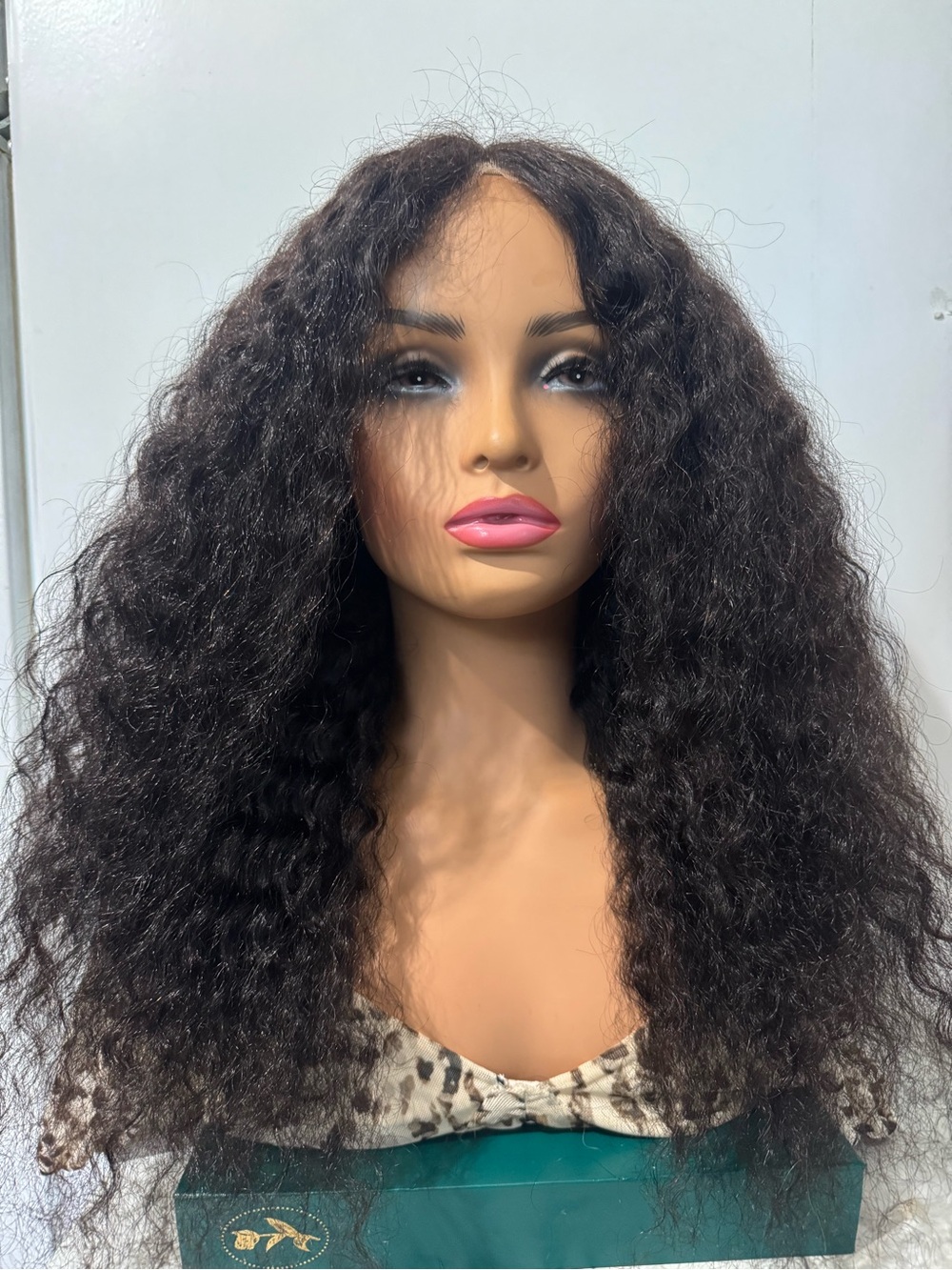Human hair Black Curly Hair long Wig - Lace front - Picture 2 of 7